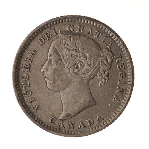 Coin - 10 Cents, Canada, 1886