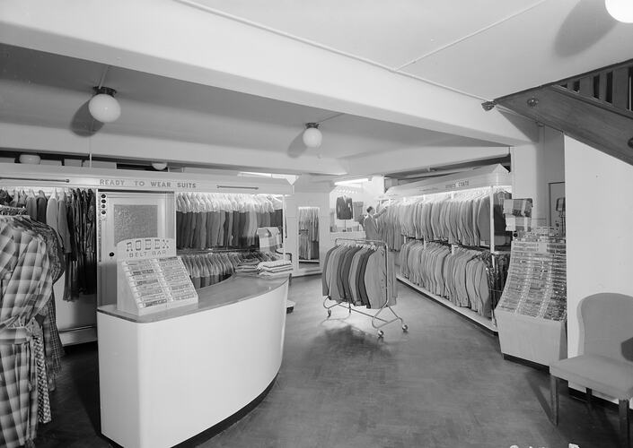 Men's Clothing Store, Melbourne, Victoria, Aug 1954