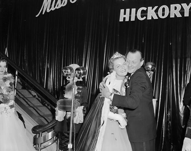 Negative - Myer Pty Ltd, The Miss Australia Winner on Stage, Melbourne, Victoria, May 1954
