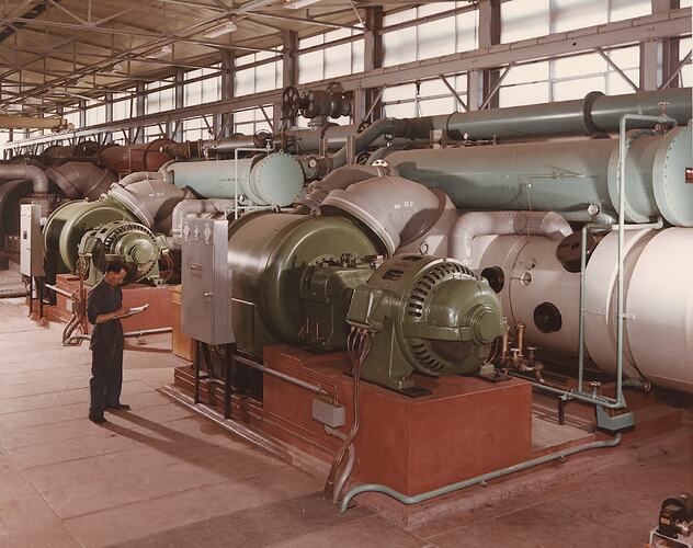 Photograph - Kodak Australasia Pty Ltd, Centrifugal Compressors, Power House Building, Kodak Factory, Coburg, circa 1963
