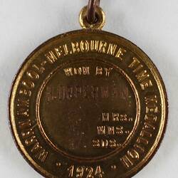 Medal, cycling. Mr Hubert Opperman. Dunlop Road Race - Warrnambool to Melbourne, 1924