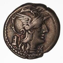 Coin - Denarius, M. Marcius, Ancient Roman Republic, 134 BC