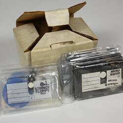 Container Of Stringy Floppy Wafers - Exatron and entrepot, Sorcerer, Computer, circa 1979