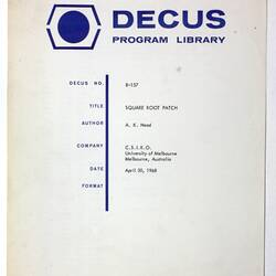 Program Library - DECUS, No. 8-157, 1968