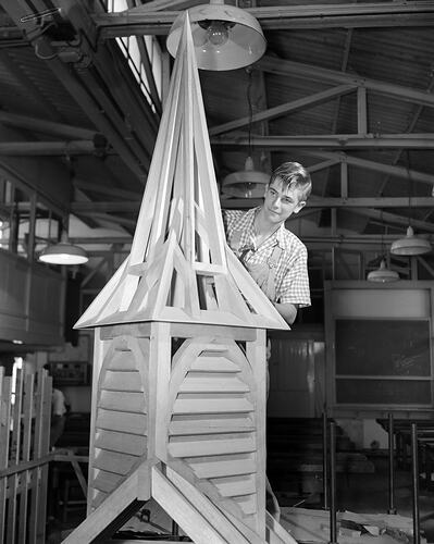 Swinburne Technical School, Man Constructing a Model, Victoria, 26 Mar 1959