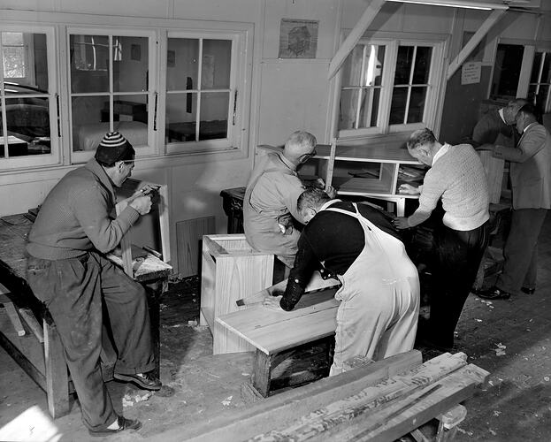 Australian Red Cross Society, Carpentry Annexe at Convalescent Home, Kew, Victoria, 22 May 1959