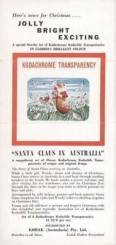 Leaflet - Kodak Australasia Pty Ltd, Kodachrome Transparency Series, 'Santa Claus in Australia', 1950 - 1960