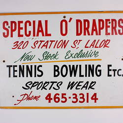 Sign - Special O Drapiers, Lalor, Jul 1966