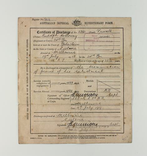 Paper with printed and handwritten text in black ink.