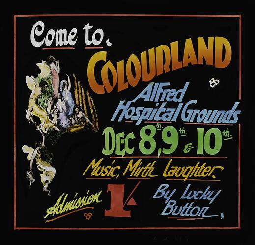 Come to Colourland', Advertisement for Alfred Hospital Fundraiser, 1923 - 1927