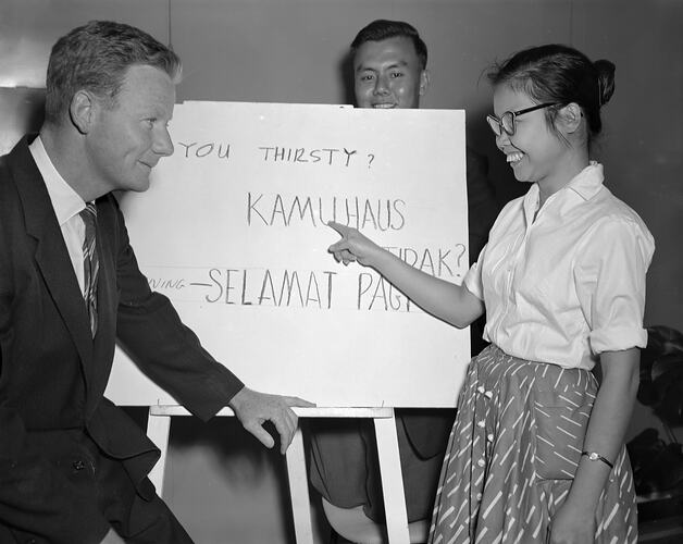 H.J. Heinz Co, Woman Teaching Indonesian, Dandenong, Victoria, 04 Feb 1960