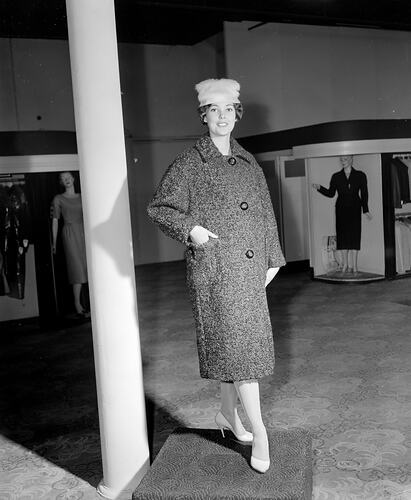 Ball & Welch Ltd, Woman Modelling a Coat, Melbourne, 29 Feb 1960