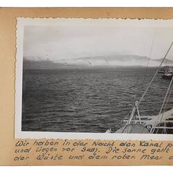 Photograph - Album Page 13, View Of Landfall From MS Skaubryn, Walter Lischke, Suez Canal, Nov-Dec 1955