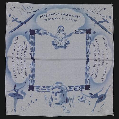 Handkerchief - 'To Our Blue Boy Vikings of the Clouds', 1940