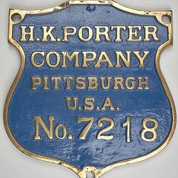 Locomotive Builders Plate - H.K. Porter Co., Pittsburgh, USA, circa 1926-1943