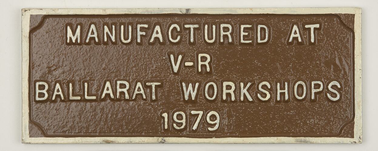 Locomotive Plate - VR Workshops, 1979