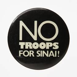 Badge - No Troops for Sinai!