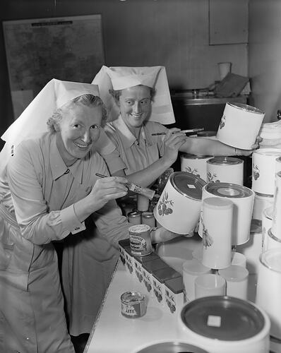 Nurses Painting Tin Cans, Melbourne, Victoria, Aug 1958