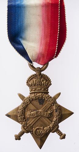 Medal - 1914-1915 Star, Great Britain, Private William Armstrong Heintz,1918 - Obverse