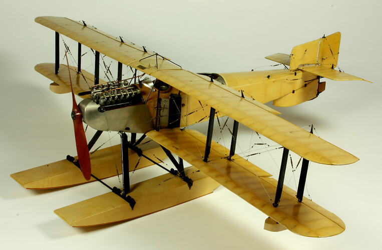 Sea plane model made of wood.