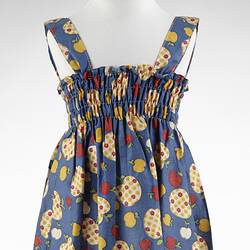 Dress - Child's, 'Richall Junior', Apple Pattern, Blue Cotton, circa 1960-1969