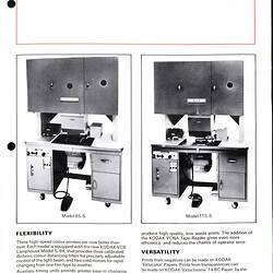 Leaflet - Kodak Ltd, 'Color Printer, Model 5S-5' 'Enlarging Printed, Models 8S-5 & 11S-5', London, England, Oct 1979