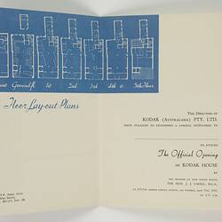 Invitation - Kodak Australasia Pty Ltd, The Official Opening of Kodak House, Sydney, 07 May 1957