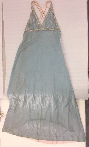 Dress - Full-Length, Blue Lurex, Sylvia Motherwell, circa 1970s