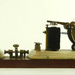 Telegraph Set - Morse Electric System, Brass & Marble, 1857
