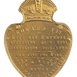 Medal - Edward VII Coronation, Coonamble, 1902 AD