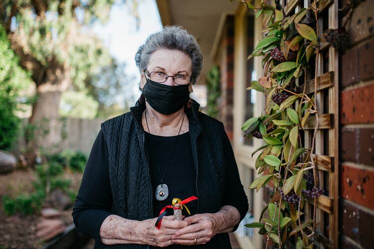 Aunty Jennine Armistead Holds Soil in her Garden