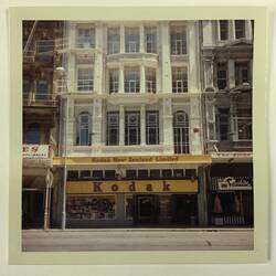 Photographs & Negatives - Kodak New Zealand Limited, Shopfront & Cityscape, Dunedin & Wellington, circa 1960s-1970s