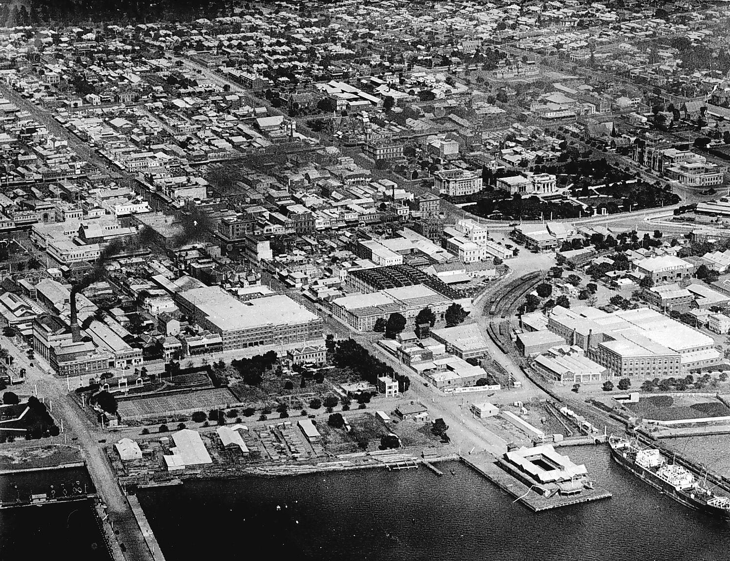Negative Aerial View of Geelong, Victoria, 1947