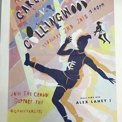 Poster - Collingwood Versus Carlton, AFL Women's (AFLW) Competition, Princes Park, North Carlton, 2 Feb 2018