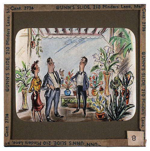 Lantern Slide - Universal Opportunity League, People in Florist Shop