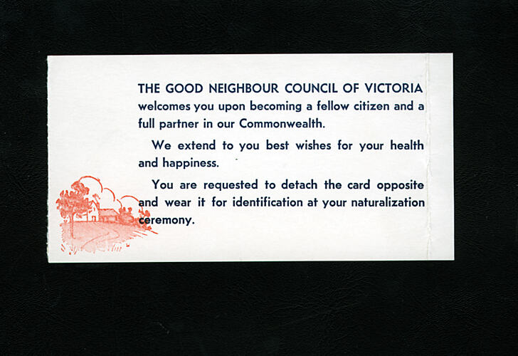 Naturalization card