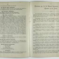Printed double page of booklet,  in black and white with black and white photographs and illustrations.