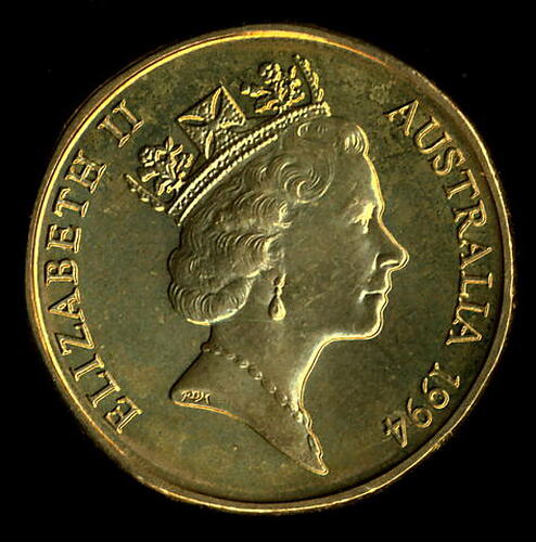 Australia, Dollar, 10th Anniversary of introduction of dollar coin, Reverse
