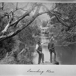 Photograph - Two Men by the Yarra River, Archibald James Campbell, Launching Place, Victoria, circa 1900