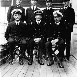 Negative - Officers on the HMAT Mahia, circa 1919