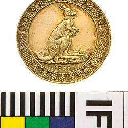 Electrotype Coin Replica - 1/4 Ounce, Kangaroo Office, Melbourne, Victoria, Australia, 1853
