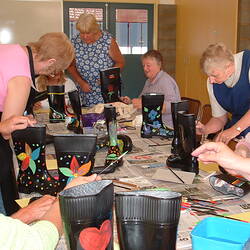 Digital Photograph - Participants at Gumboot Painting Workshop, Women on Farms Gathering, Benalla, 2005
