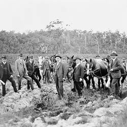 Negative - State Electricity Commission, Yallourn 'A' Power Station Turning the First Sod, Victoria, Feb 1921