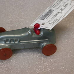 Toy Racing Car - Grey Plastic, circa 1950s