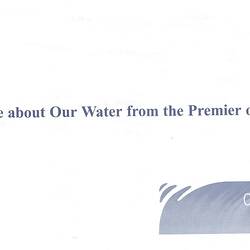 Envelope - 'A Message About our Water from the Premier of Victoria', 2003