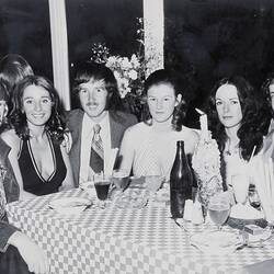 Three Men & Three Women at Table, Winston Charles Night Club, South Yarra, 1973