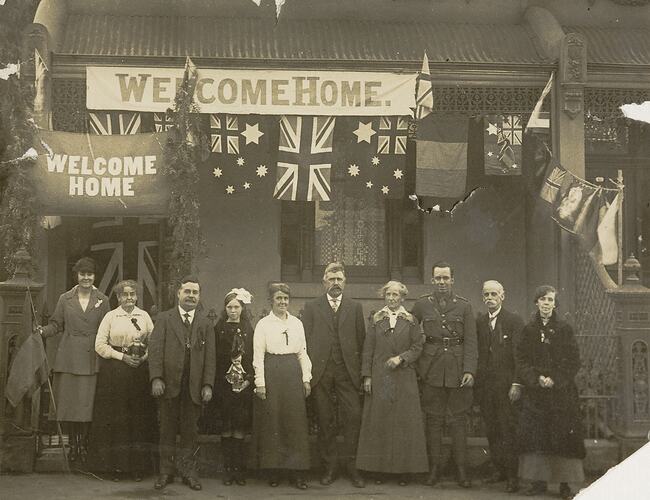 Returned Serviceman and Family at His World War I Homecoming, Brunswick, 1919