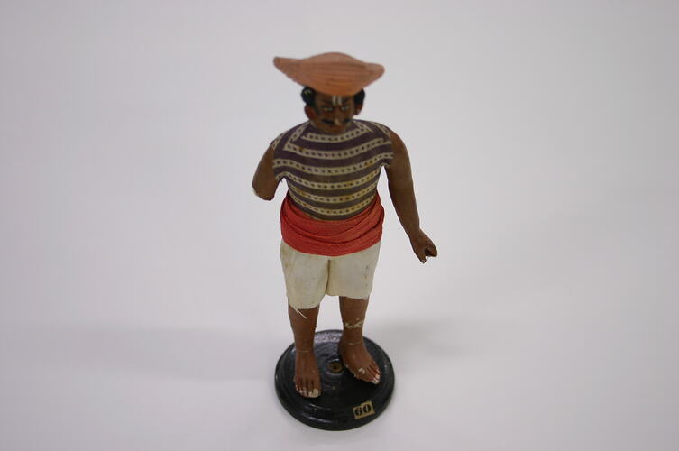 Indian Figure - Portuguese Table Servant, Clay, circa 1866