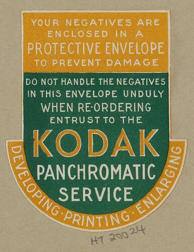 Leaflet - 'Kodak Panchromatic Service'