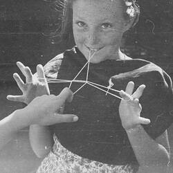 Photograph - Girl Playing 'See-Saw' String Game, Dorothy Howard Tour, Australia, 1954-1955